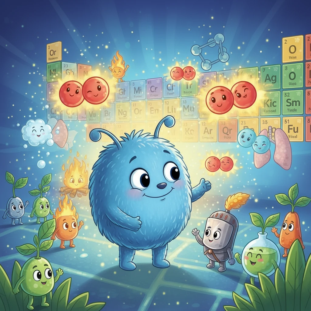 Келесі ол оттегімен кездесті. Оттегі жануға қажетті және тыныс алуға маңызды екенін білді. Зат оттегінің өмірді сақтаудағы рөлін бағалады.