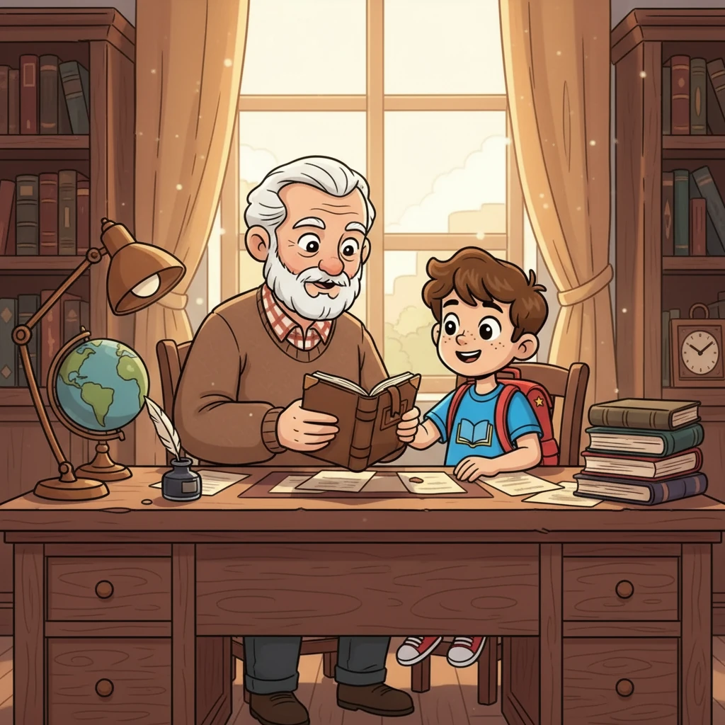 Um dia, seu avô, um homem sábio e experiente, presenteou Rafael com um diário especial. O avô explicou que o diário era um lugar para registrar seus pensamentos, metas e progressos, ajudando-o a manter o foco em seus objetivos.