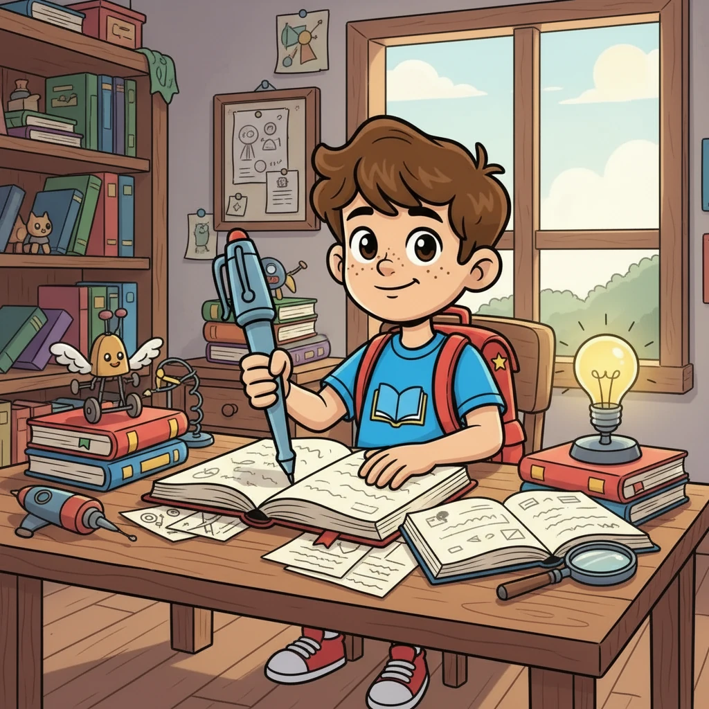 Rafael começou a escrever em seu diário todos os dias, anotando suas tarefas escolares e seus projetos de invenção. Ele também desenhava, imaginando como seriam suas criações. A cada dia, ele se sentia mais motivado e concentrado.