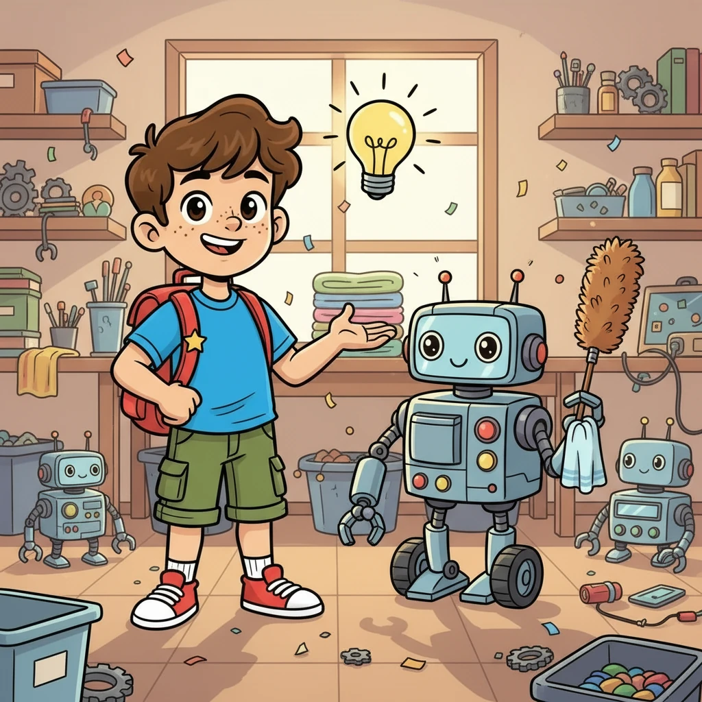 Finalmente, Rafael conseguiu criar sua primeira invenção: um robô que ajudava nas tarefas de casa! Ele sentiu uma enorme satisfação, pois sabia que havia alcançado seus objetivos com dedicação e foco. Rafael se tornou um exemplo para outros, mostrando que com esforço e perseverança, todos podem realizar seus sonhos.