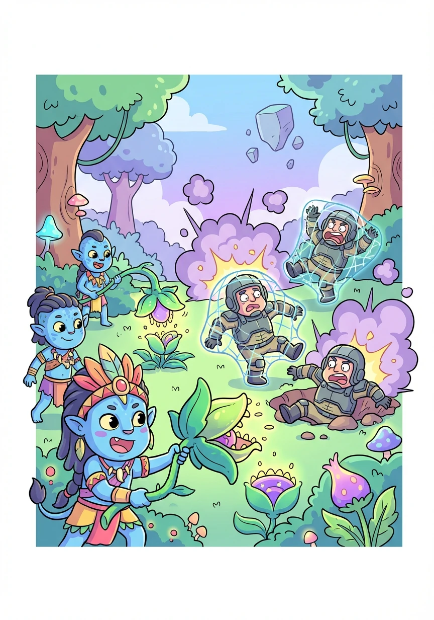 涅槃带领着阿凡达战士们，利用潘多拉的特殊地形和动植物，巧妙地设置陷阱，伏击地球人的军队。战斗异常激烈，双方都付出了惨重的代价。