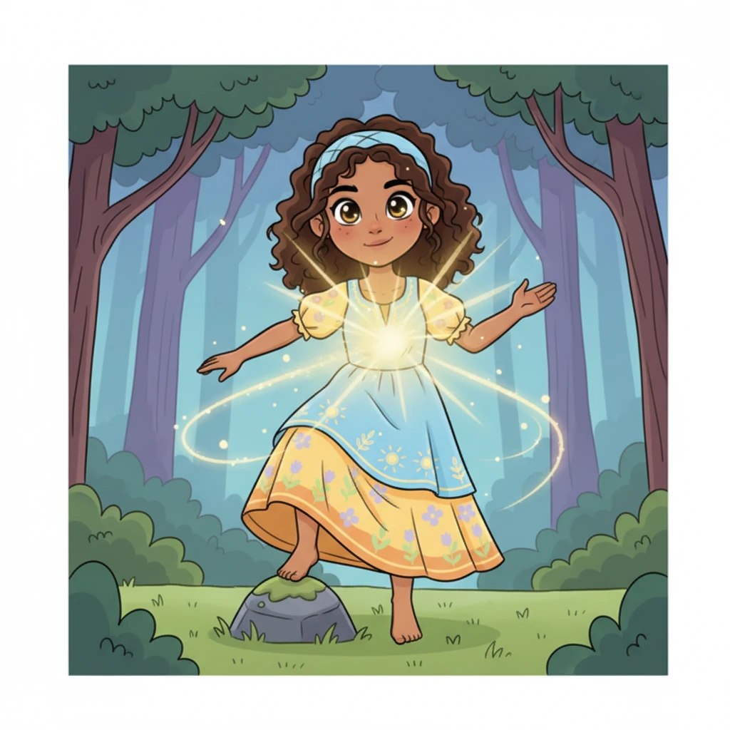 But then, a vibrant, inner glow strengthens within her, a force stronger than any fear. Nia lifts her chin, her eyes sparkling with newfound determination, and takes another steady step forward. The whisper in her heart becomes a clear, resonant call.