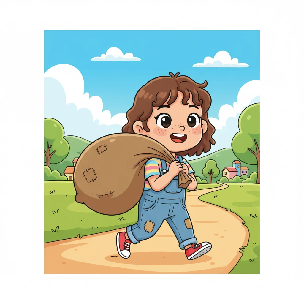 Xiao-Mei walked slowly but steadily, her small legs carrying the precious load. Every step was a testament to her strength and courage. She imagined the delicious meal her family would share, and that thought made her steps lighter.