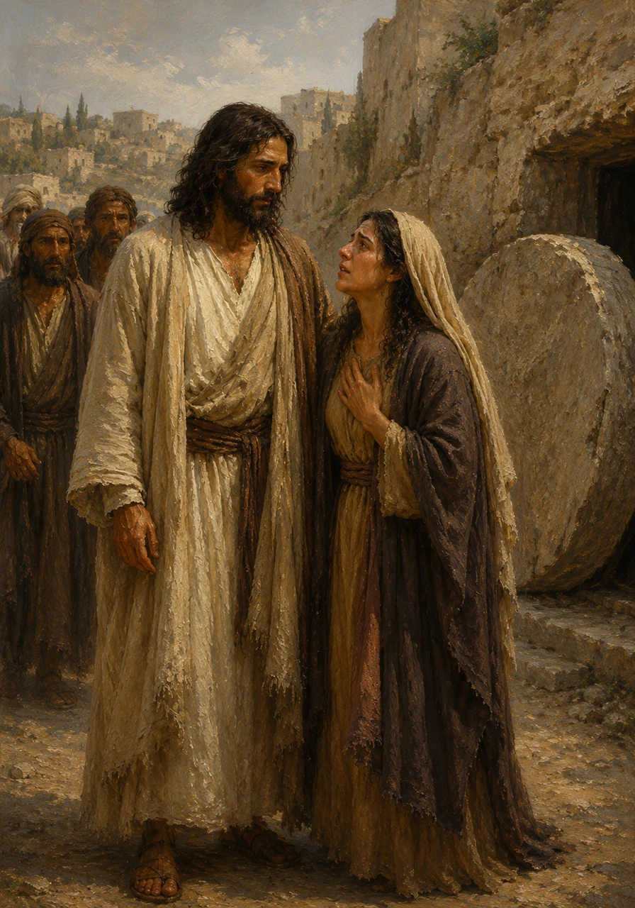 Four long days had passed by the time Jesus finally arrived in the outskirts of Bethany with his disciples. The village was still shrouded in mourning, and the heavy stone covering the tomb remained firmly in place.