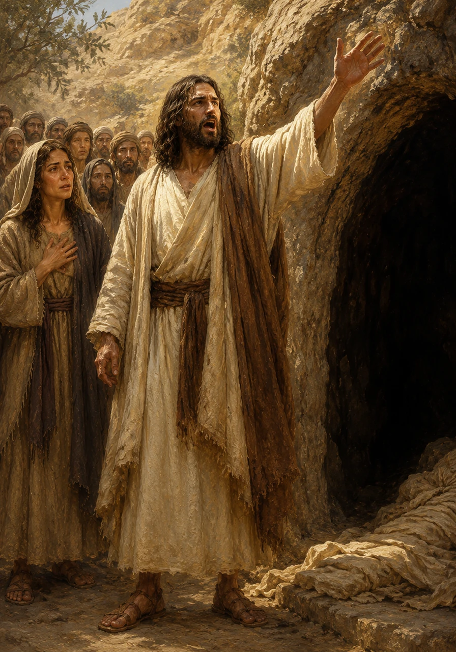 With absolute authority and love, Jesus raised his voice and commanded loudly into the darkness of the cave, calling Lazarus to come out. The air grew perfectly still as everyone waited to see what would happen next.