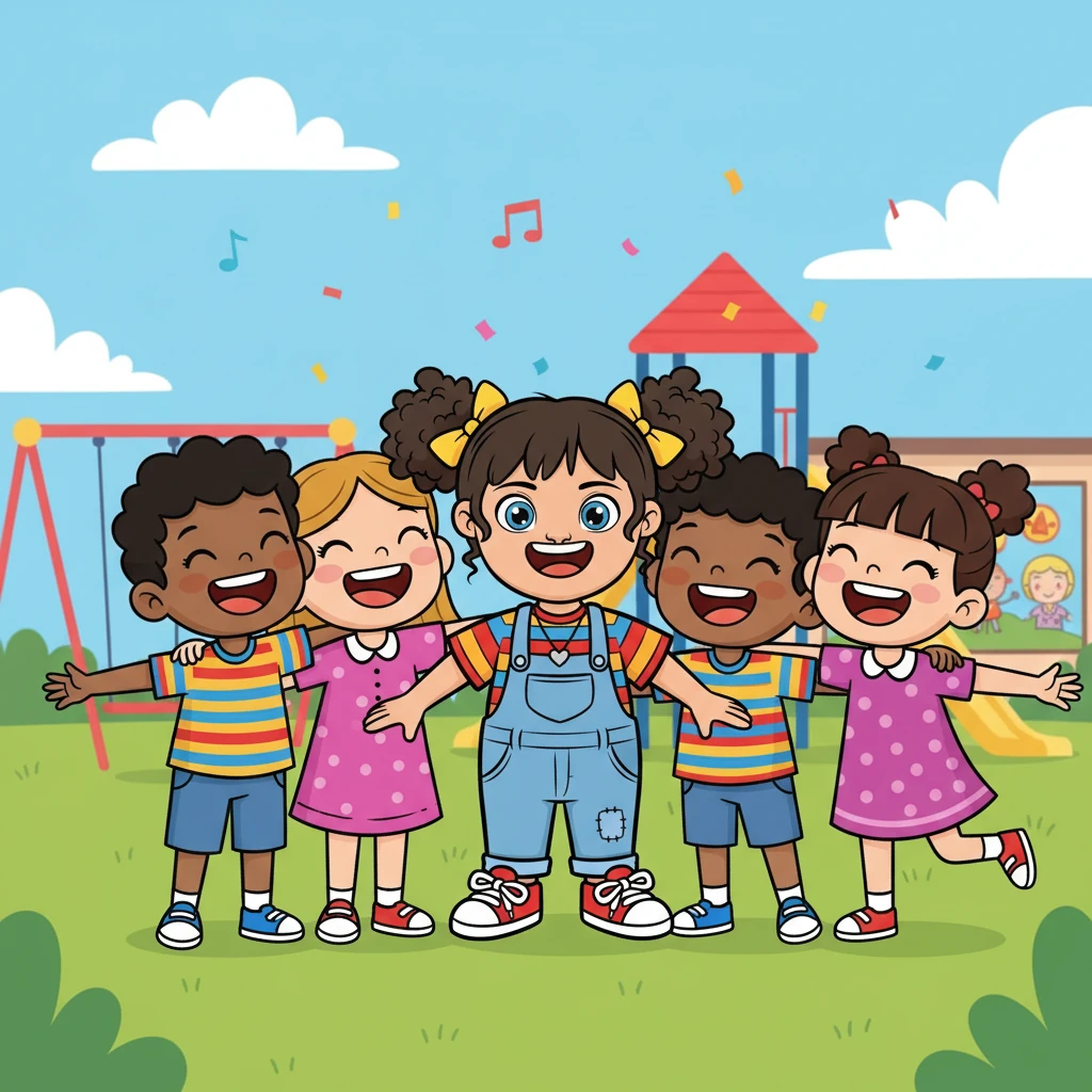 In the end, Fernanda was surrounded by her classmates, all smiles and laughter. She had found true friends and a place where she belonged. Fernanda's new beginning was filled with joy and acceptance, making her feel like she had finally found her place.