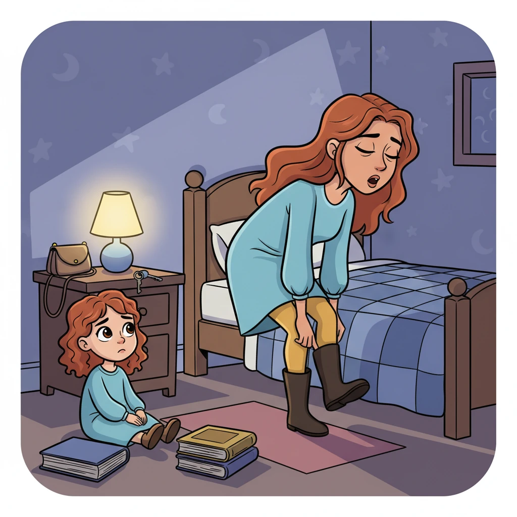 Late at night, Helen finally returns, her movements tired and weary from her long hours at the bar. She often barely notices Jo, too preoccupied with the day's struggles and her own exhaustion. Helen quickly prepares for bed, leaving Jo feeling like a shadow in their shared home.