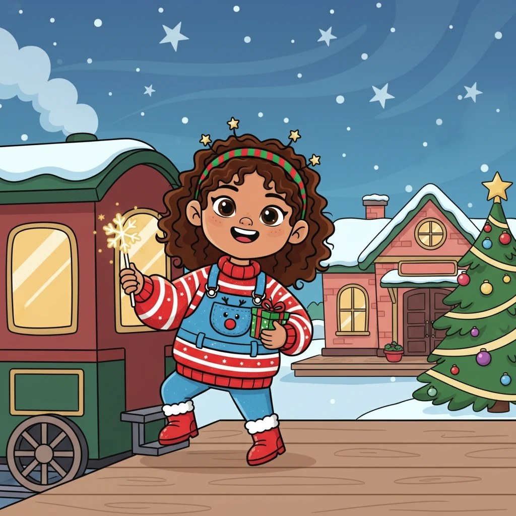Back at the quiet town station, Lily stepped off the train, her heart full of Christmas magic. The memory of her adventure in Christmas Town would stay with her forever, a reminder of the joy and wonder of believing.