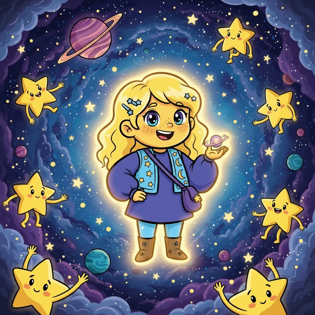 Счастливая Звездочка вернулась на небо, сияя еще ярче прежнего. Она поняла, что настоящая сила – в дружбе и поддержке, и что даже в самые темные времена можно найти свой свет.