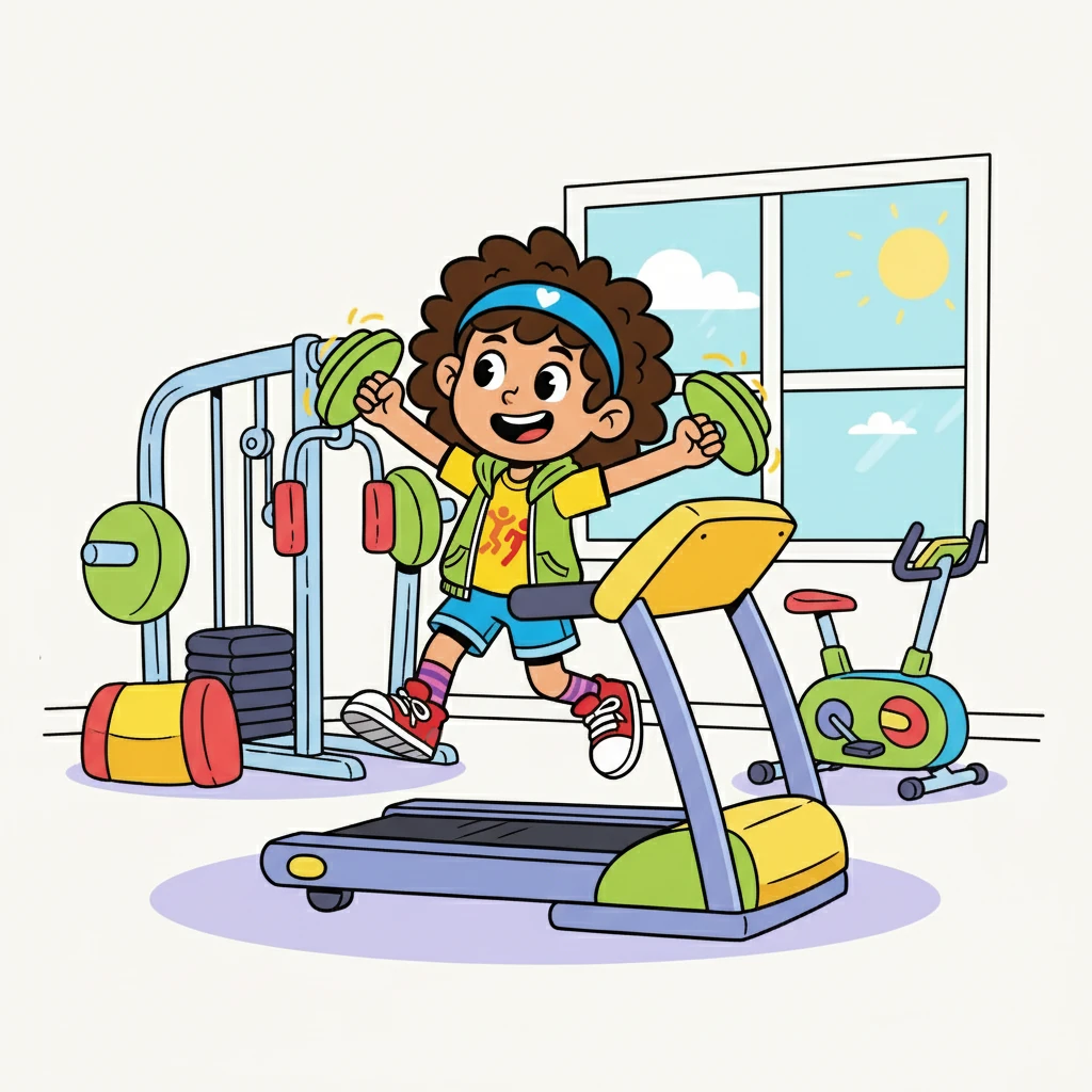 No livro, Ana descobriu que as máquinas da academia ajudavam a trabalhar os músculos de forma segura. Ela imaginou-se usando cada uma delas, fortalecendo seu corpo e se divertindo ao mesmo tempo.