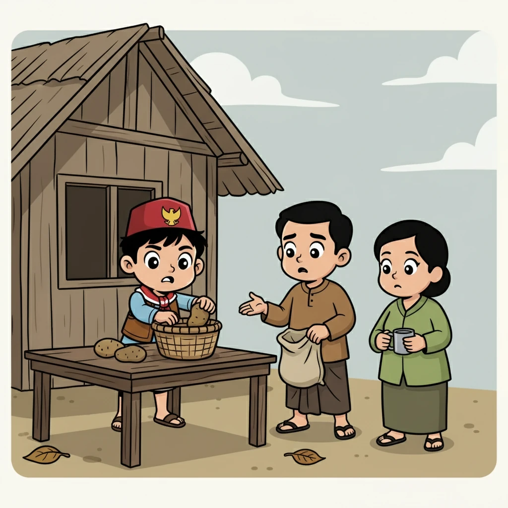 Jepang menyebarkan propaganda “Saudara Tua,” tetapi Budi dan keluarganya merasakan perubahan yang sulit. Mereka mulai mengalami kesulitan dalam mendapatkan makanan dan kebutuhan sehari-hari.