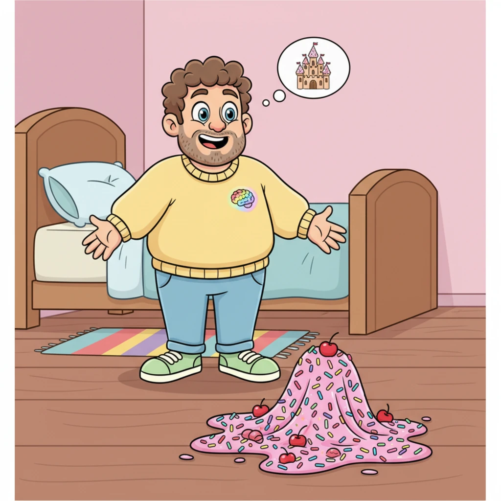 Art learned that his power worked best when he was calm and focused. One day, trying to conjure a giant ice cream castle, his mind wandered, and instead, a wobbly, melting puddle of sprinkles appeared on his floor. He chuckled, realizing even magic had its playful limits.