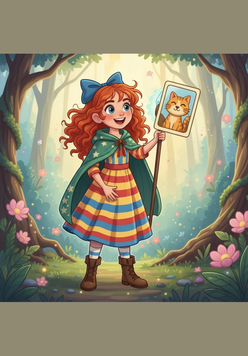 Sarah plays a guessing game with a picture of the cat, asking the reader, Is it a car? She shakes her head, laughs, and says, No, it isn't! It is a cat! as she continues her alphabet song.