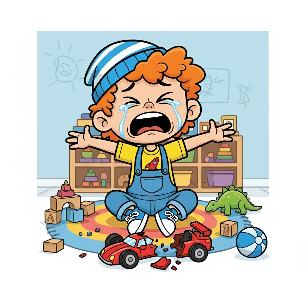 Tim was mad that his toy car had broken. He had wanted to play with it all day. "It's the worst!" he cried.