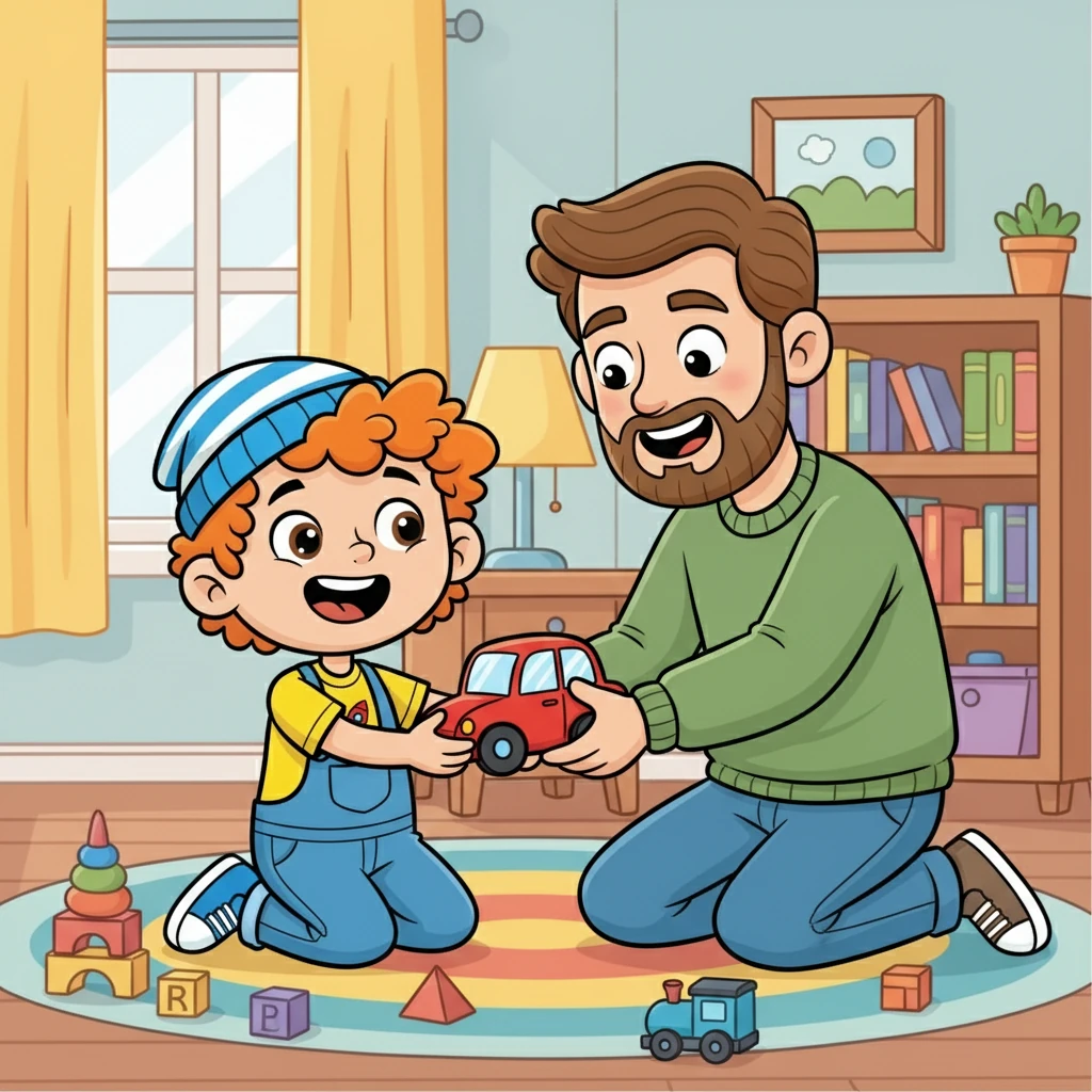 Tim and Dad played together with the car. Now Tim knew that even if things are bad, good things can happen!