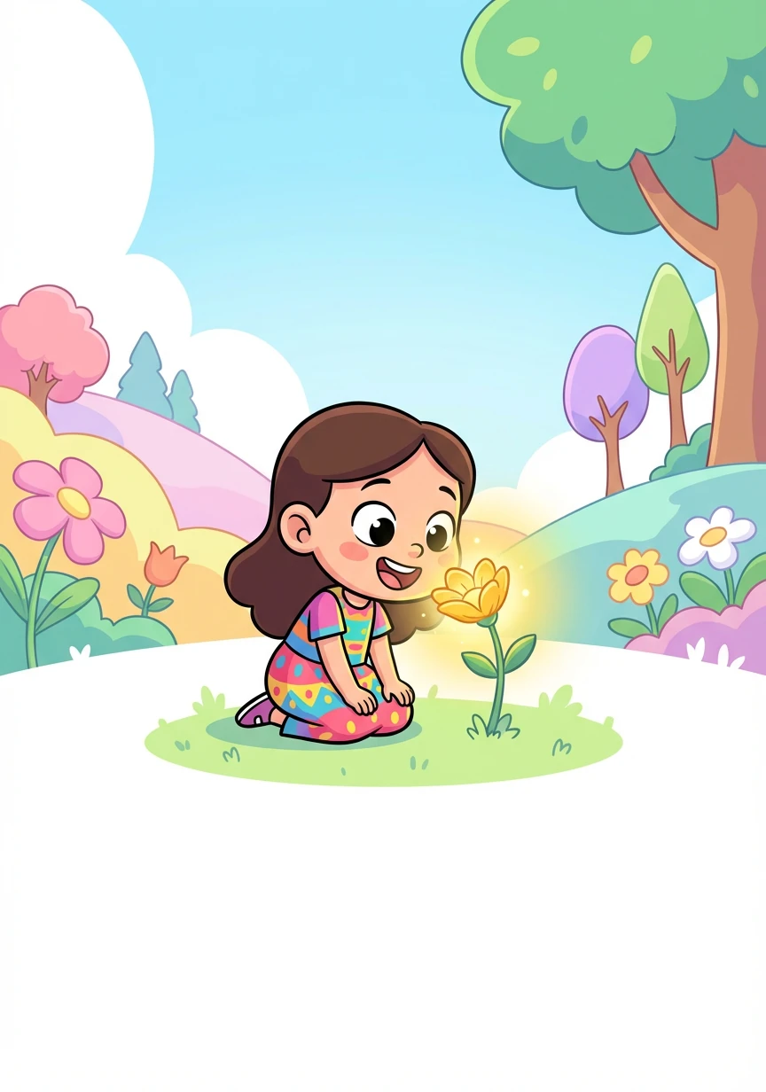 ליבי מצאה פרח מיוחד, זוהר בצבע זהב. היא הריחה אותו והרגישה תחושה של שמחה ואושר.