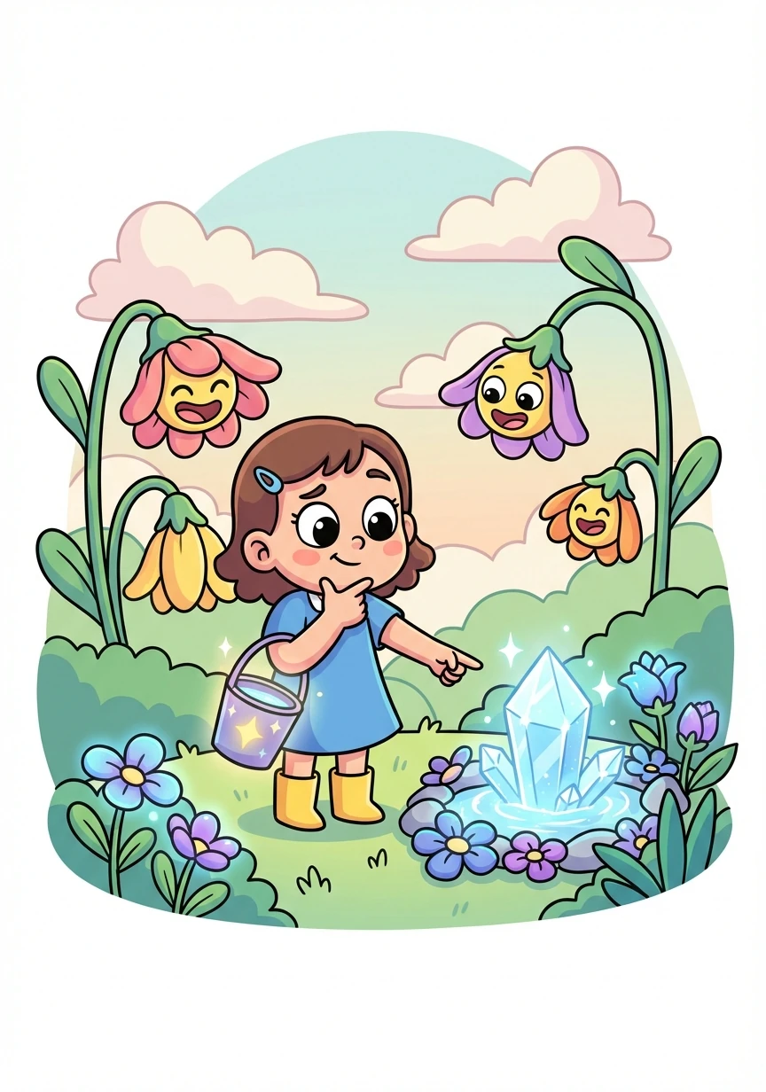 ליבי חשבה לרגע ואז הציעה פתרון: להשקות את הפרחים במי מעיין קסום.