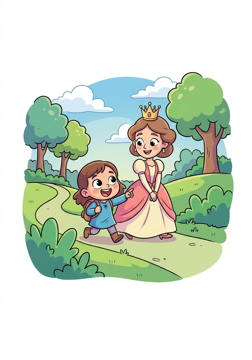 ליבי והמלכה יצאו למסע אל המעיין הקסום. הן עברו דרך יערות וגבעות.