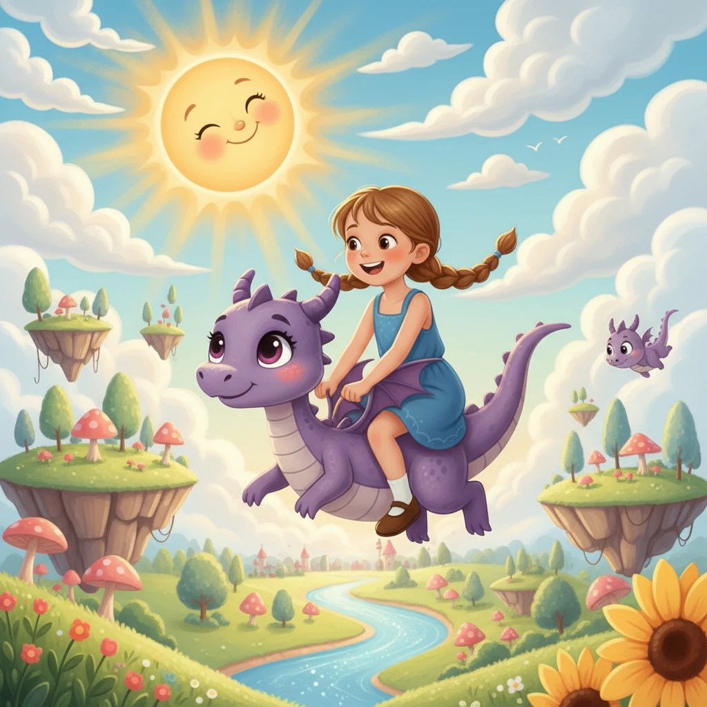 Violet had shiny purple scales and kind, big eyes. She loved Leah very much and always kept her safe. Together, they would set off on amazing adventures every single day.