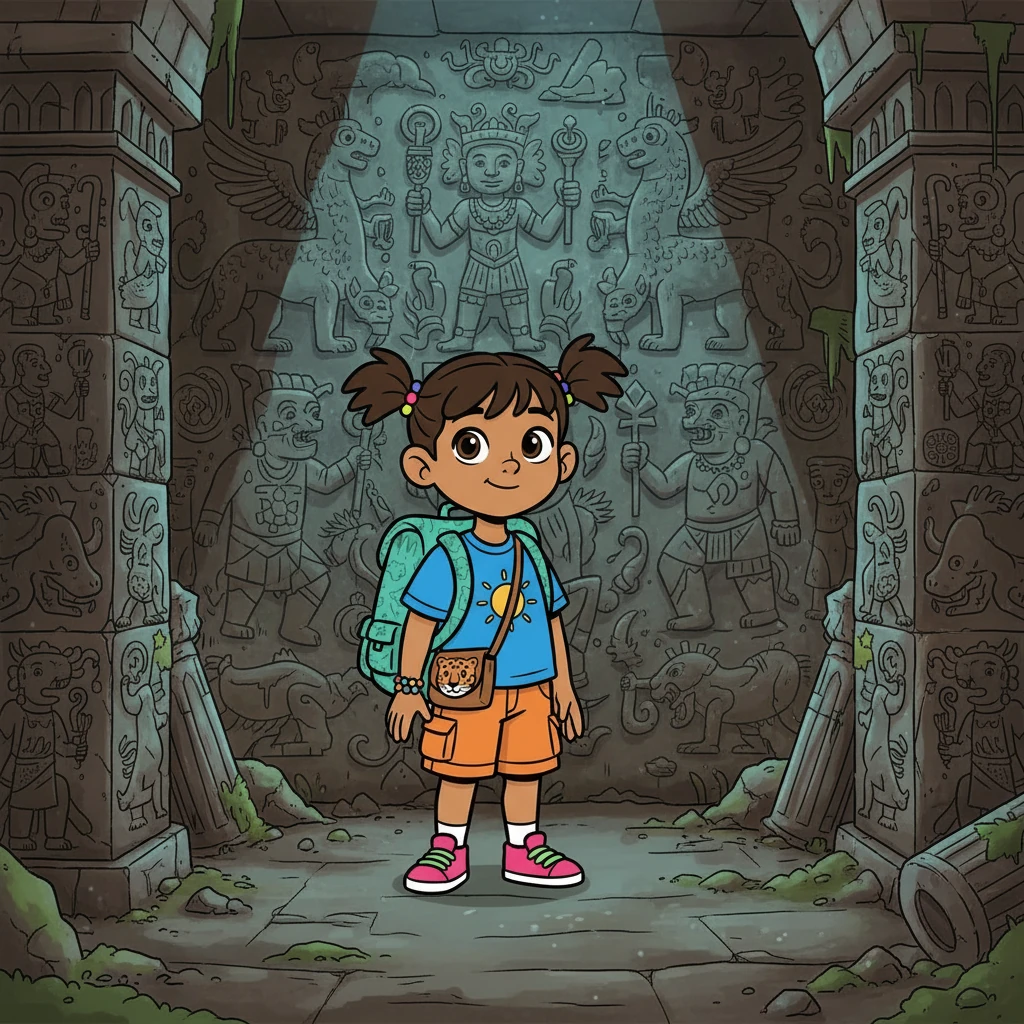 Deeper within the ruins, Penelope stumbled upon a hidden chamber. The air grew cool, and the scent of damp earth and ancient secrets filled her nostrils. Intricate carvings covered the walls, depicting strange creatures and powerful gods.