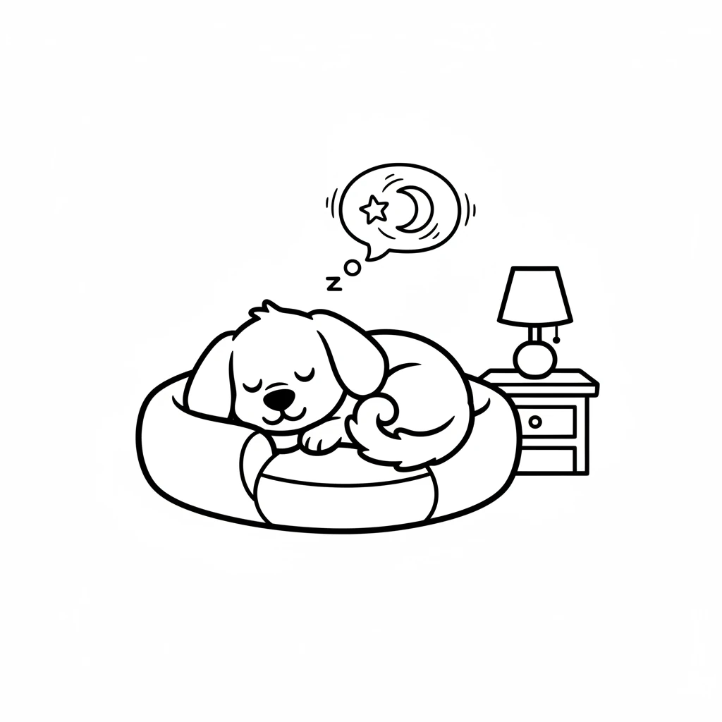 After a day full of magic and play, sleepy Cosmo curled up in his bed. He dreamt of all the wonderful things his magical tail could do, ready for new adventures tomorrow.