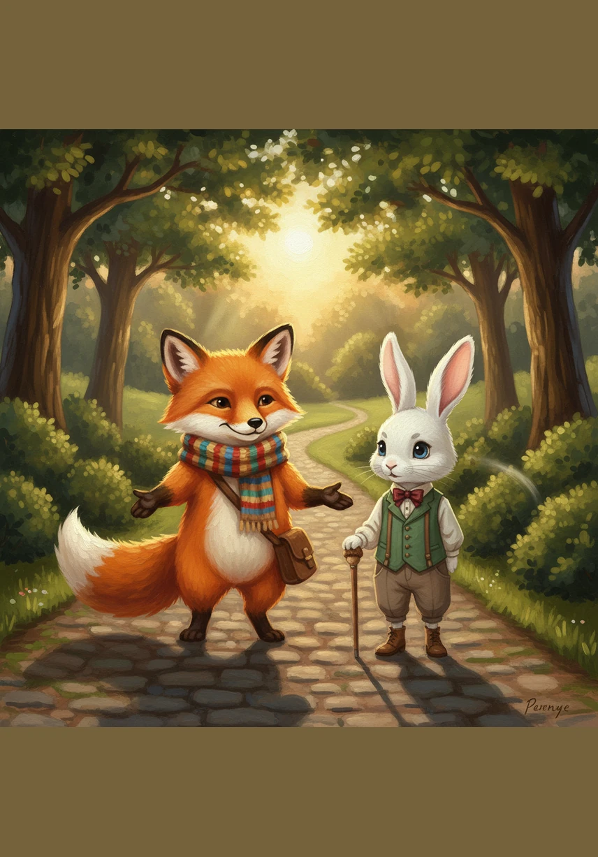 Determined to help his new friend, Finnegan stood up and offered his paw to help Barnaby find his way back home. They began to wander through the park's winding paths together, looking at the familiar world from a brand-new perspective. Every rustle in the bushes became an exciting mystery for the duo to solve.