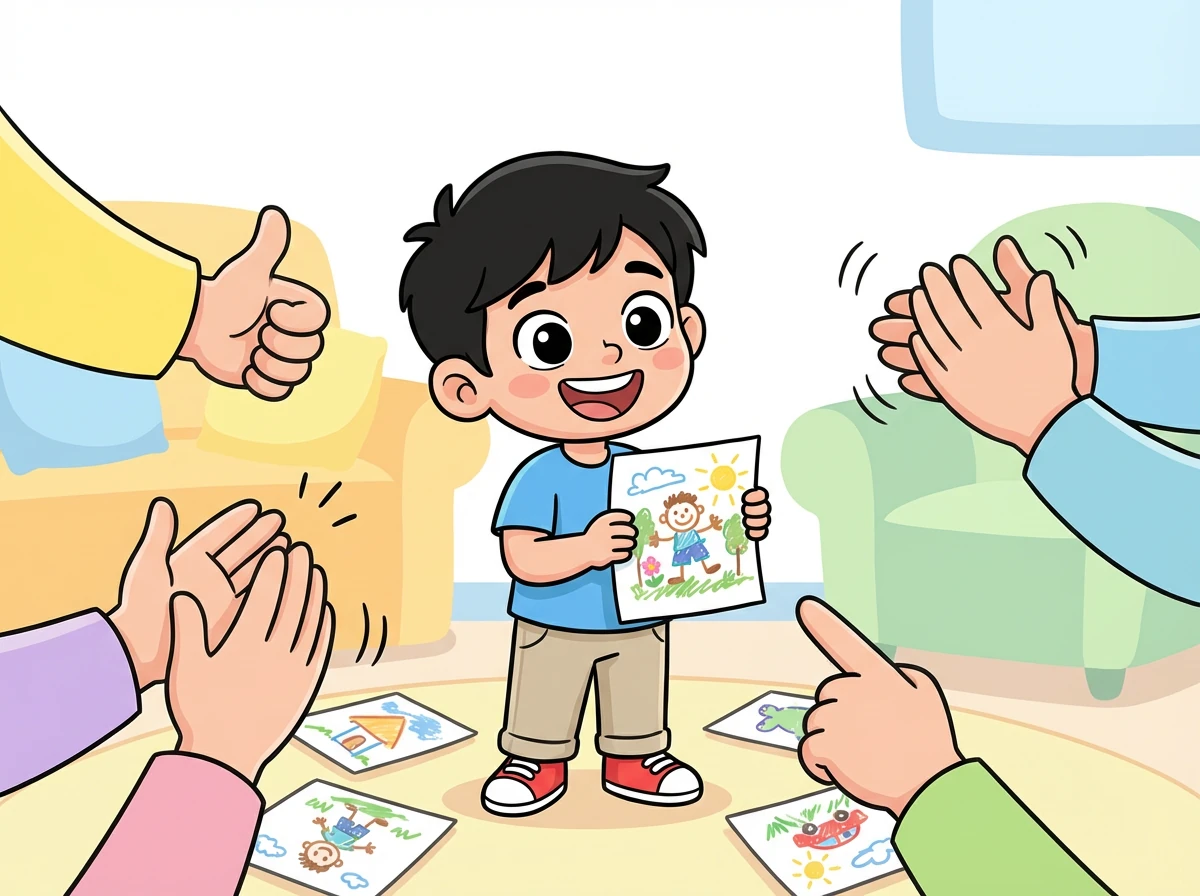 يتلقى سالم الكثير من الإطراء والتشجيع على رسوماته. يشعر بالسعادة والفخر بنفسه، ويبدأ في اكتشاف موهبته.