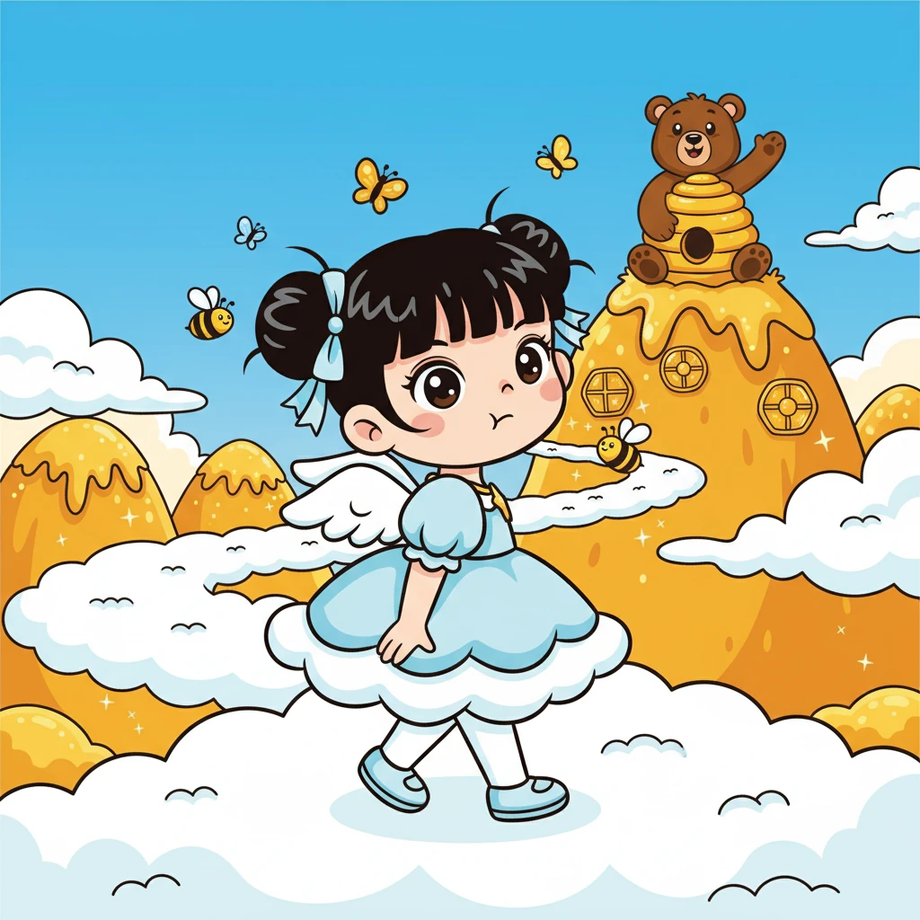 周丽娟 (zhōu lì juān) 告别了蜂蜜山，开始返回。她感到既开心又有些许不舍。