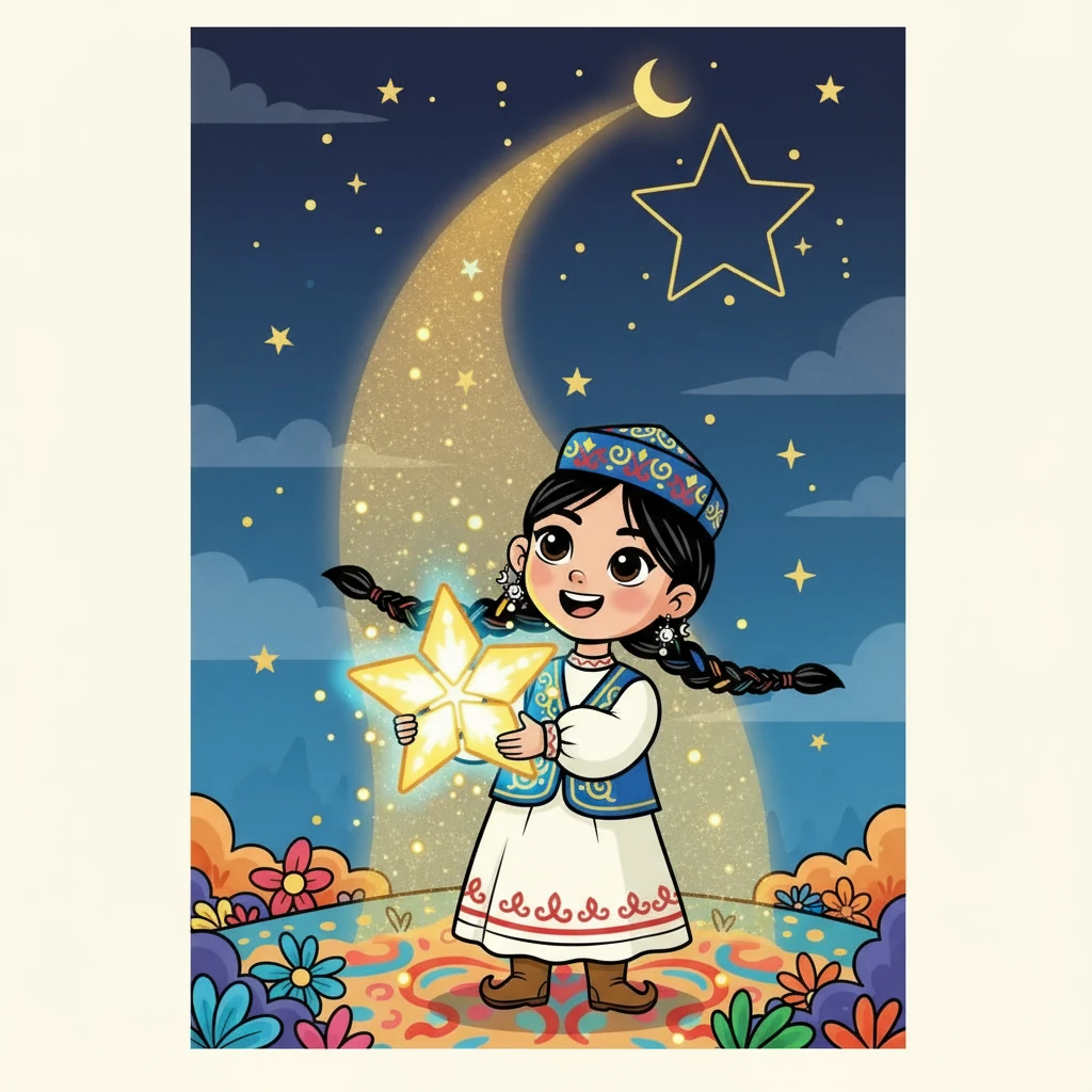 Соңында Айсұлу барлық сынықтарды біріктіріп, жоғалған жұлдызды қалпына келтірді. Жұлдыз қайтадан жарқырап, аспанға оралды. Айсұлу бақытты болып, үйіне қайтты.