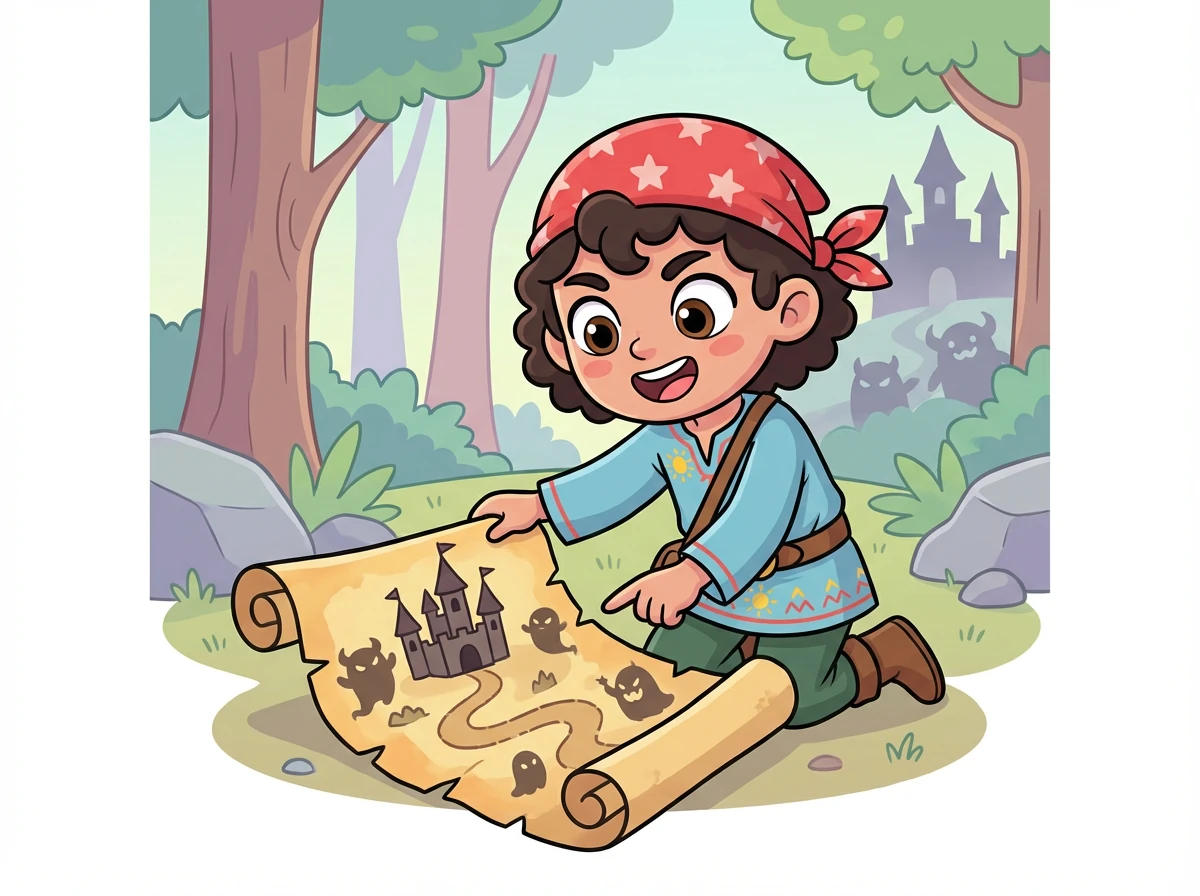 Encuentran un mapa antiguo que los guía hacia el corazón del mal, un castillo oscuro custodiado por monstruos sombríos.