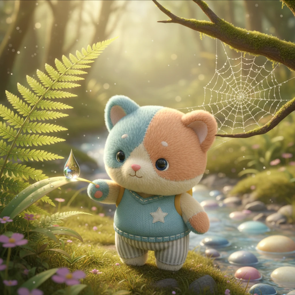 Pipo percebia a beleza em pequenos detalhes que muitos outros não notavam. Um orvalho perfeito numa pétala, o padrão simétrico de uma teia de aranha, ou o brilho sutil de um seixo redondo no riacho. Para ele, esses eram tesouros, e ele sorria suavemente, sentindo uma felicidade pura ao observar a maravilha do mundo em suas formas mais delicadas.