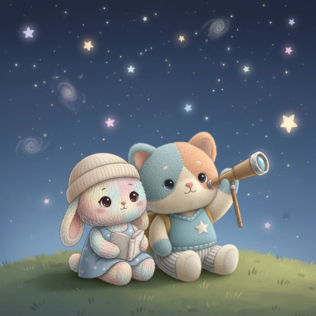 Fofinho, o coelhinho, e Pipo estavam sentados juntos, observando as estrelas que Pipo tanto amava. Fofinho não entendia tudo o que Pipo dizia, mas entendia que Pipo era especial e que seu jeito único de ser era maravilhoso. Eles eram amigos, cada um à sua maneira, compartilhando um mundo de compreensão e carinho, onde todos os jeitos de sentir e ver eram aceites.