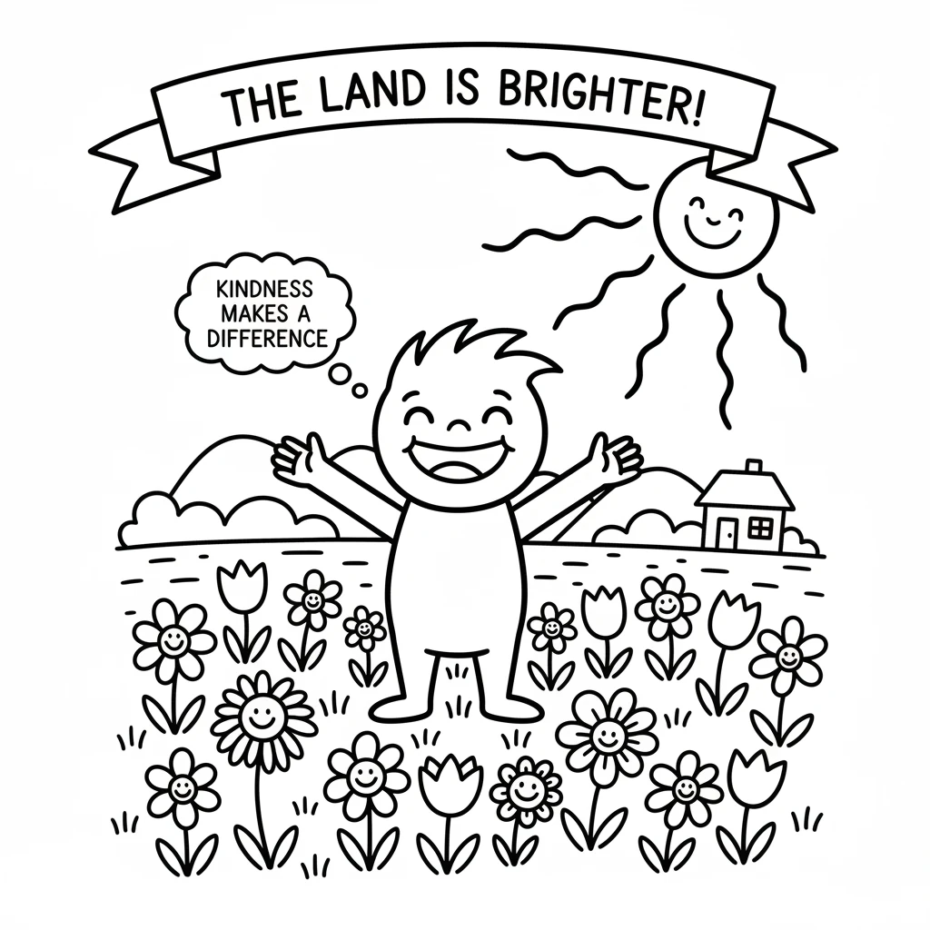 The sun beamed, the flowers bloomed in every shade, and Pip's land was even brighter than before. Pip smiled, knowing a little kindness made the bigge