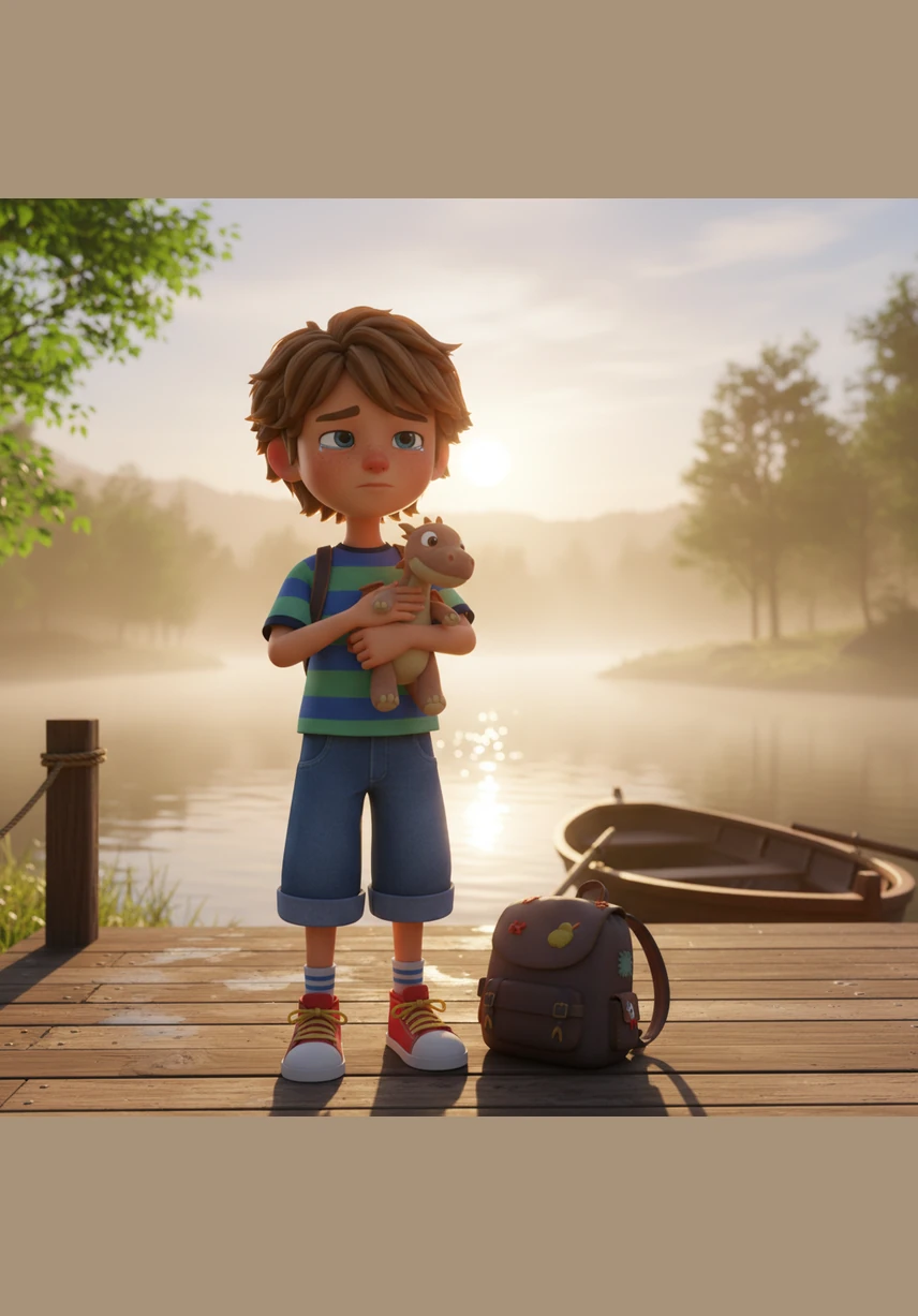 Un matin, Léo enfila ses bottes jaunes et décida de marcher jusqu'à la lisière de la grande forêt mystérieuse. Dès ses premiers pas sur le sentier, le bitume laissa place à une terre souple et une herbe tendre qui l'invitaient à l'aventure.