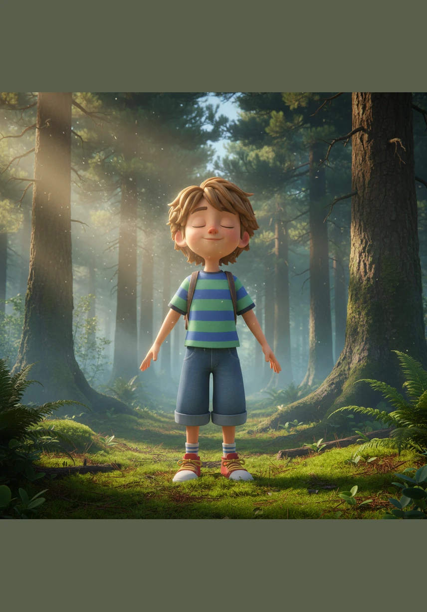 L'air de la forêt était soudainement plus frais et sentait bon le pin et la mousse humide. Léo ferma les yeux et prit une grande inspiration, sentant ses poumons se remplir d'une énergie nouvelle et d'un calme qu'il n'avait jamais connu.