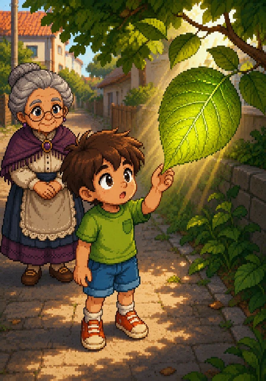 As he walked home, Leo was stopped in his tracks by the mesmerizing way the sunlight filtered through a single green leaf. The intricate network of veins appeared illuminated from within, making the leaf look vital and full of life. It was a detail he had never noticed before, transforming a simple walk into an exploration.