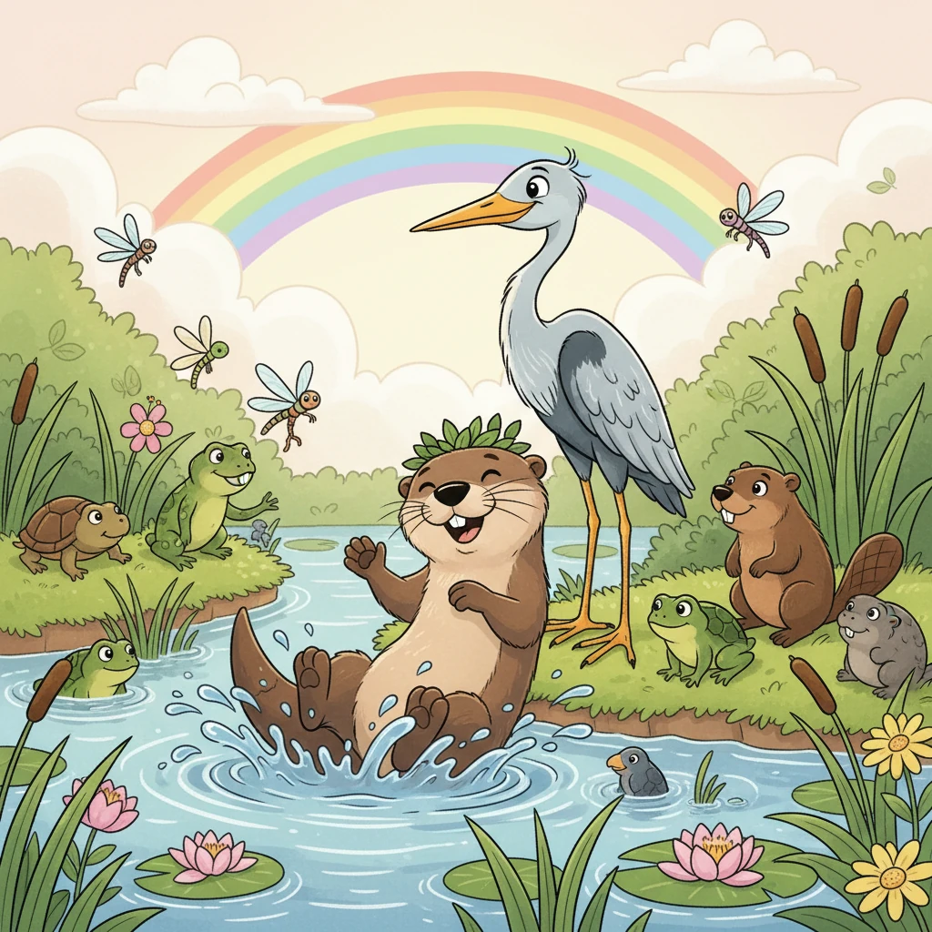 Ollie, Henrietta, and all their friends celebrated their thriving corner of the wetlands. They knew there was still work to be done, but their combined efforts showed that care, kindness, and teamwork could help protect their precious home. Ollie splashed happily, a true wetland hero.
