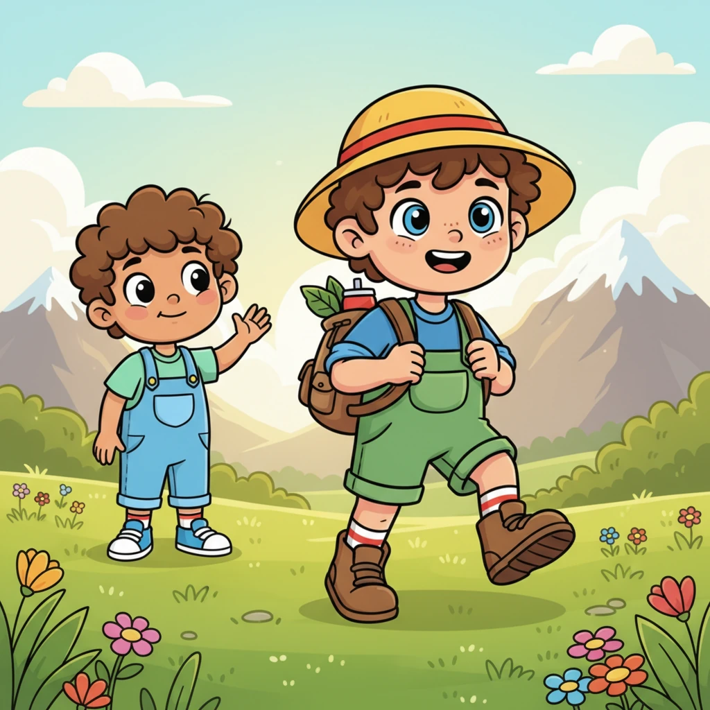 The very next morning, Timmy packed a tiny backpack with a leaf sandwich and a berry juice, ready for his big adventure. Benny, still a little puzzled but supportive, waved goodbye as Timmy took his first slow, steady step towards the distant peaks.