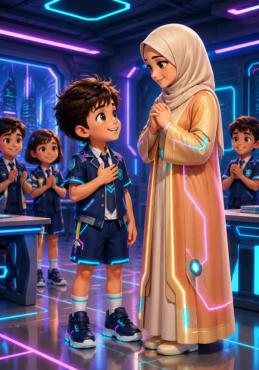 بعد انتهاء النشاط، توجه سند إلى معلمته وشكرها بامتنان، وأخبرها أنه تعلم درساً لن ينساه أبداً. وعدها بأن يظل 'البطل الهادئ' الذي يستمع جيداً ليفهم كل شيء جديد ومفيد في مغامراته القادمة.