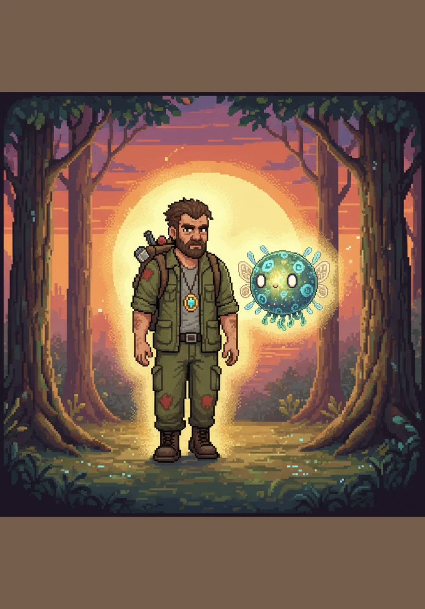 As the sun rises on the hundredth morning, Nate walks out of the woods with a golden glow of accomplishment surrounding him. He is no longer a noob, but a legendary hero who mastered the 99 nights in the forest.
