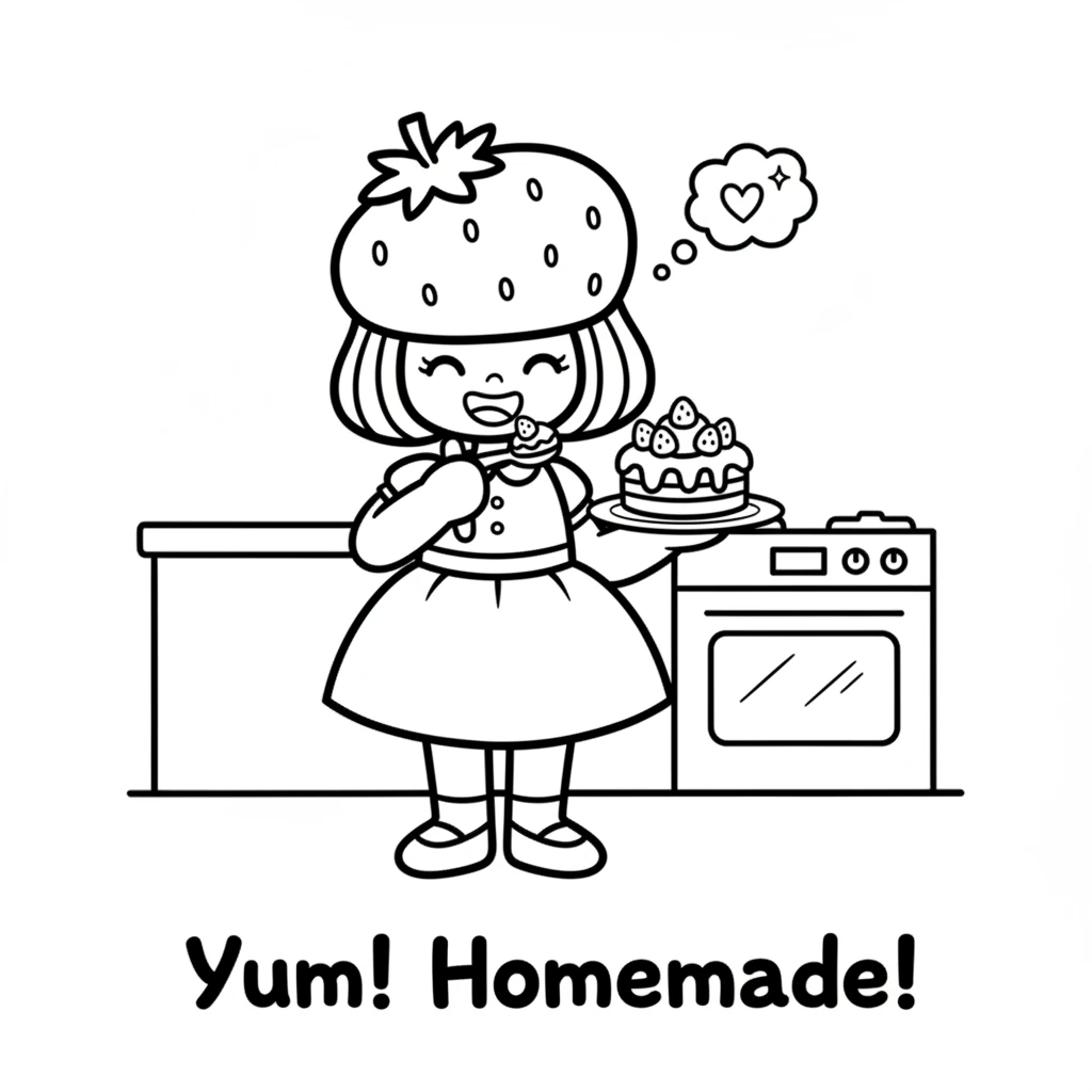 Ding! The timer rang, and Rosie pulled out a golden-brown shortcake. She added a dollop of cream and a few extra berries. Rosie Berry smiled, enjoying