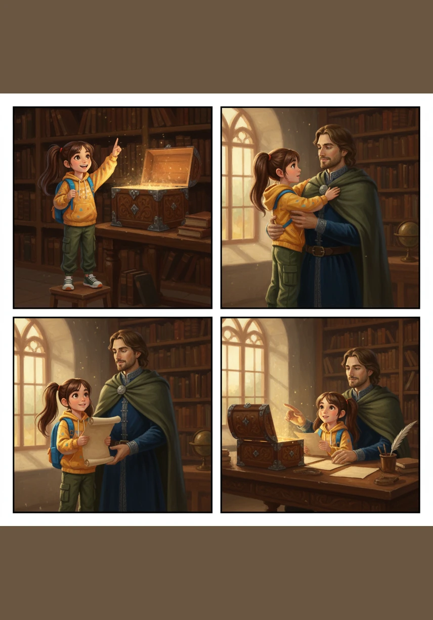 牙牙学语的 JoYing 第一次清晰地喊出了“爸爸”和“妈妈”，爸爸激动地将她高高举起，全家人在公园里追逐着皮球，欢笑声洒满了整个草地。