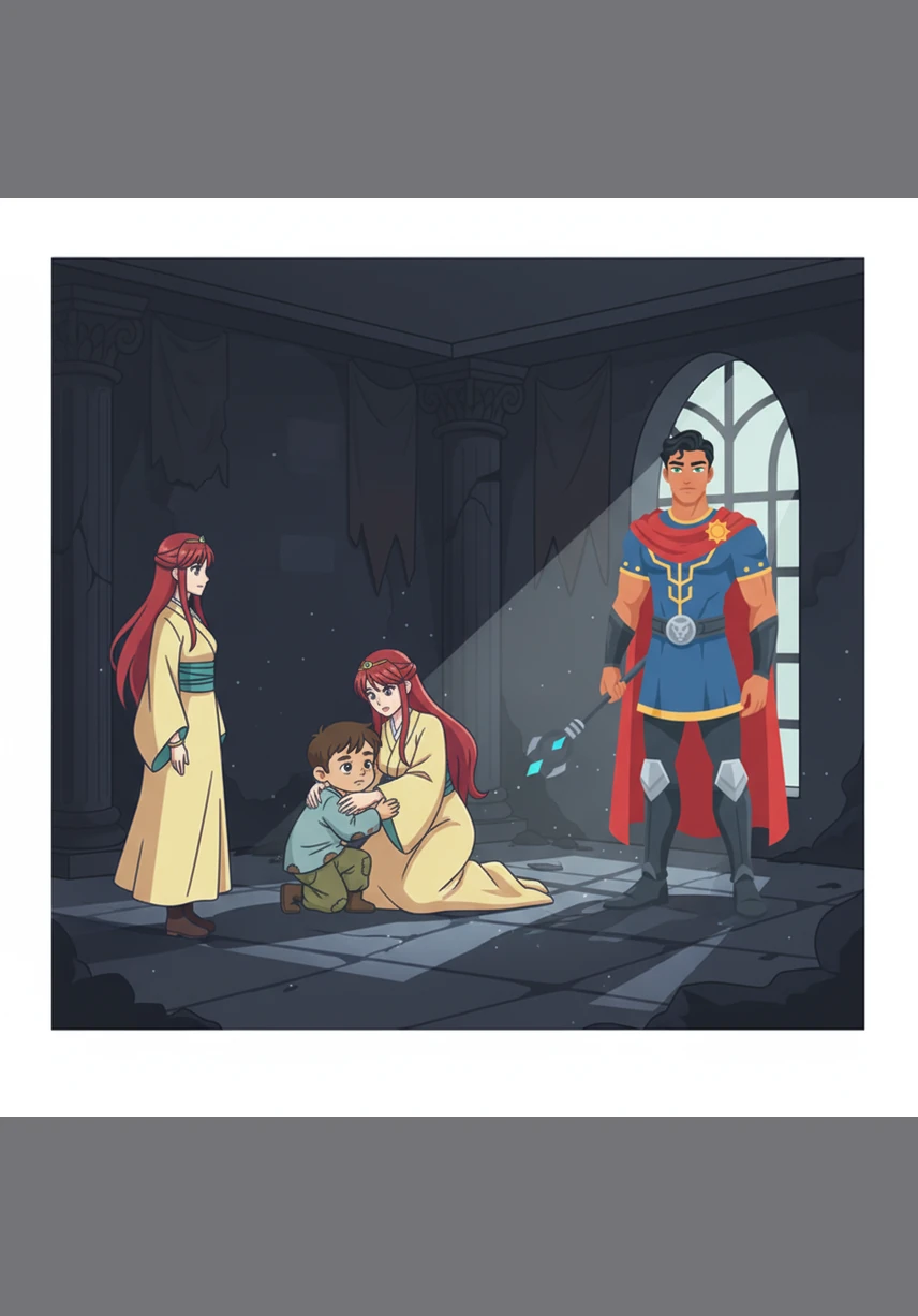 في زاوية مظلمة من القصر المهجور، ضمت الأميرة يونا ذات التسعة عشر ربيعاً شقيقها الصغير البالغ من العمر أربع سنوات إلى صدرها، بينما كانت أصوات الأعداء تتردد في الممرات بعد رحيل والديهما المأساوي.