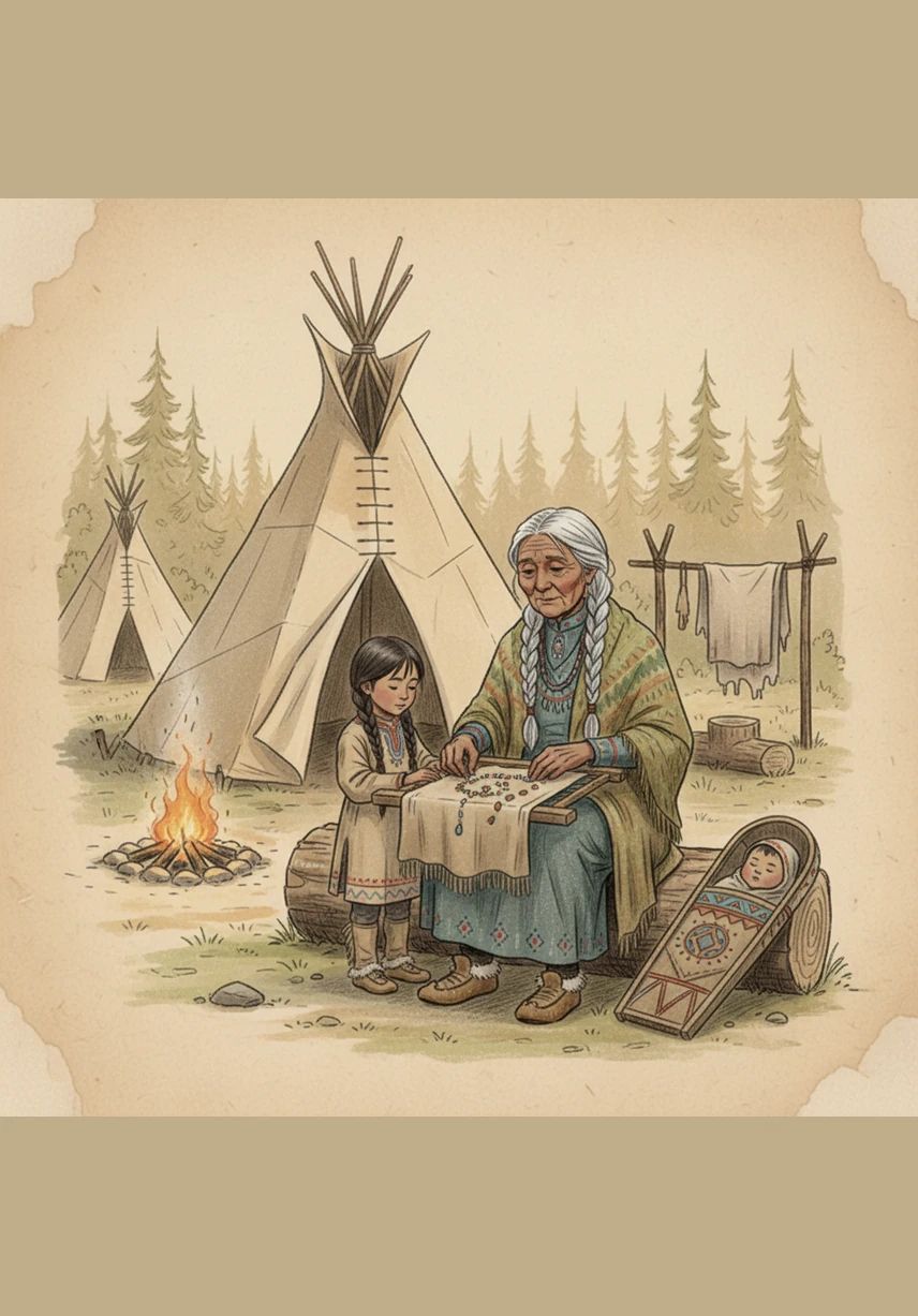 In the afternoon, the air is filled with the musical rise and fall of the Dënesųłiné language spoken by young and old alike. T’änis laughs with her friends as they practice the names of the plants that heal, their voices weaving a tapestry of living breath and ancient sound.