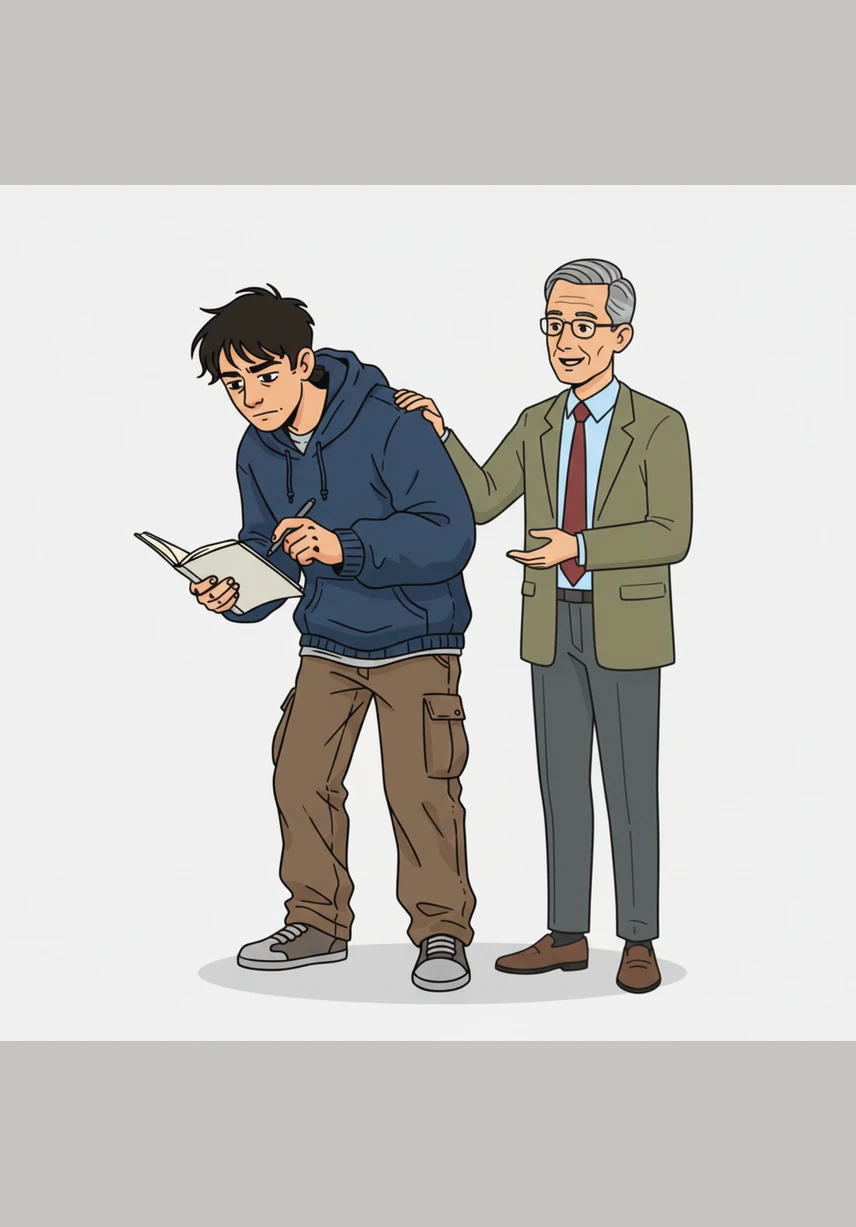 Leo shuts down the software and pulls out an old, physical notebook, feeling the weight of the pen in his hand for the first time in weeks. He begins to write about the smell of rain and the sound of his mother's laughter, things the AI could only describe but never truly feel.