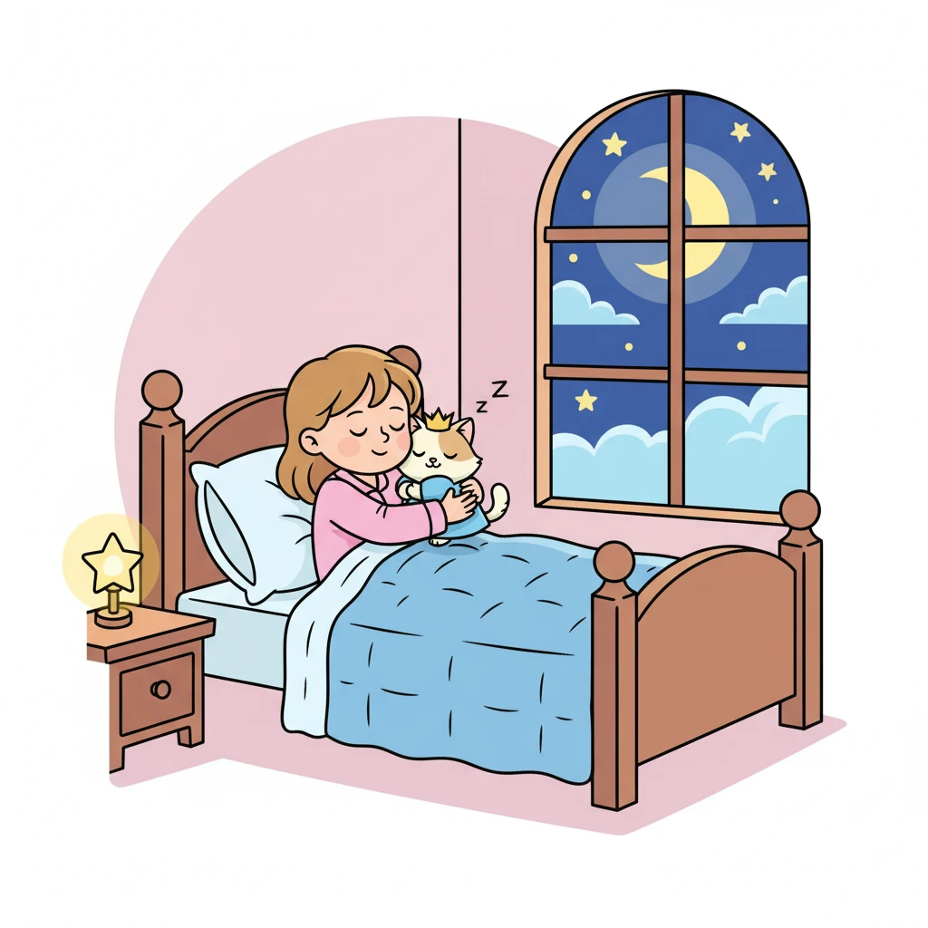 Setiap malam, sebelum tidur, Putri selalu memeluk Moli. Ia berbisik, "Selamat malam, Moli sayang." Moli mendengkur pelan, merasa aman dan dicintai. Mereka berdua tertidur dengan damai.