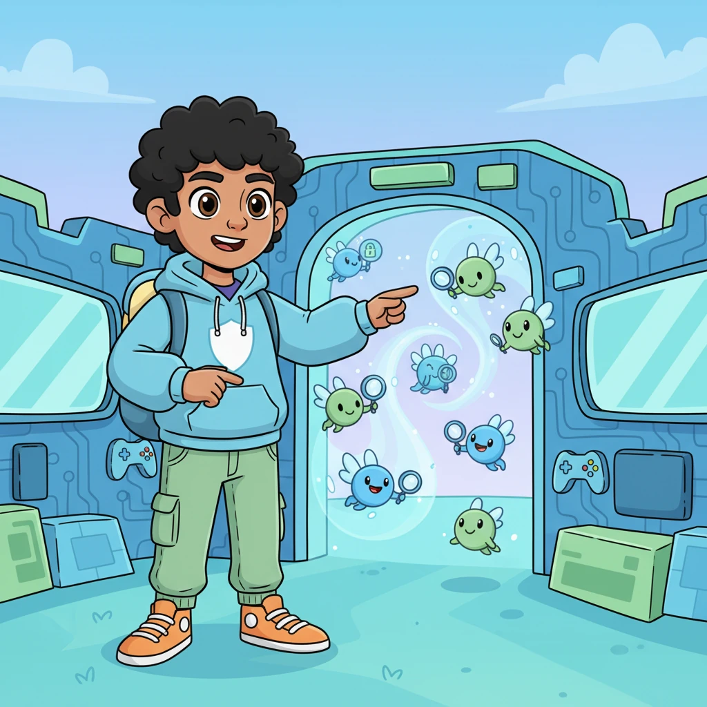 To keep everything extra safe, Cody added tiny, energetic "Supervisory Sprites" who zipped around the fort. These little helpers checked every message and every game before it entered or left, making sure no digital mischief could sneak in. They were like friendly little guards for the fort.