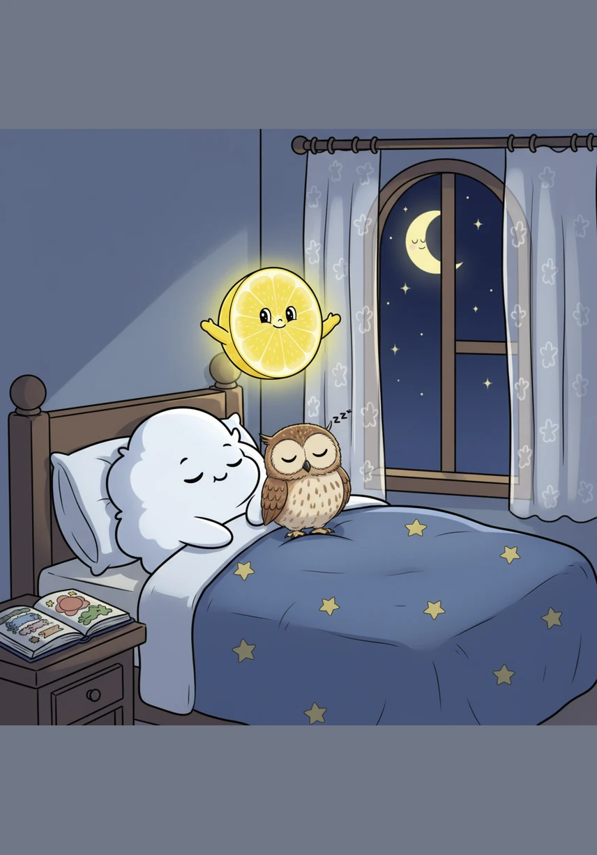 Pip snuggles down right above a little child’s bed, becoming as soft and fluffy as a marshmallow. He listens to the quiet, rhythmic breathing of the sleeping house.