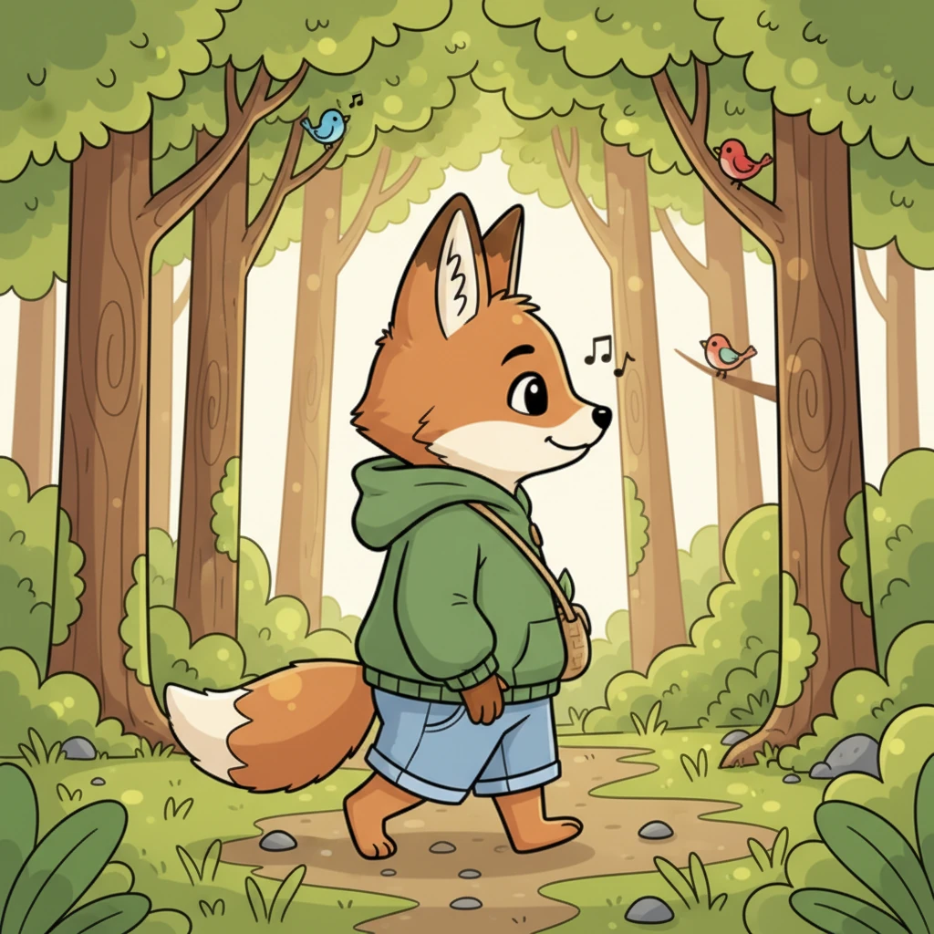 Jasper ambled through the sun-dappled forest, his brown fur blending with the tree trunks. His ears twitched, catching the gentle rustle of leaves and the soft chirping of hidden birds. It was a perfectly ordinary morning, and Jasper was perfectly content.