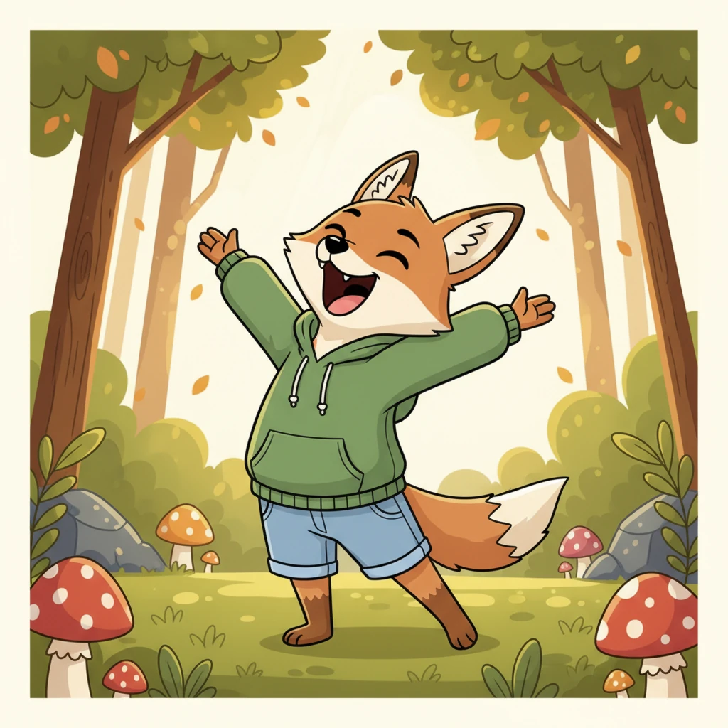 Feeling refreshed, Jasper stretched his long legs and let out a big, happy yawn. The forest felt like a warm, welcoming hug. He felt grateful for the quiet moments and the small wonders all around him.